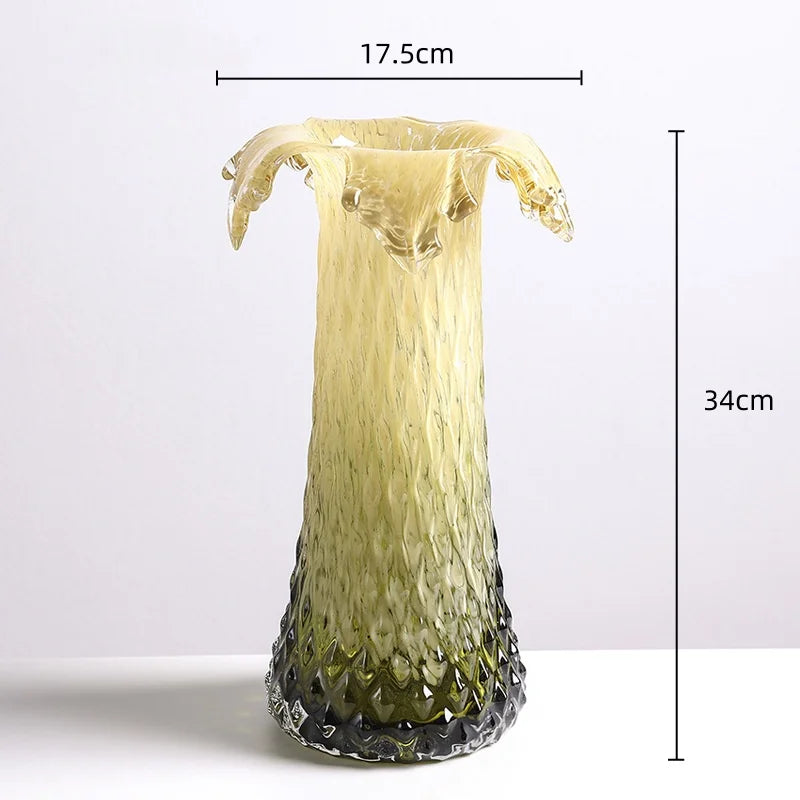 DecorBites™ Gradient Glass Vase & Fruit Plate Set for Home Decor & Storage