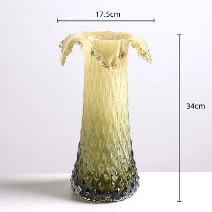 DecorBites™ Gradient Glass Vase & Fruit Plate Set for Home Decor & Storage