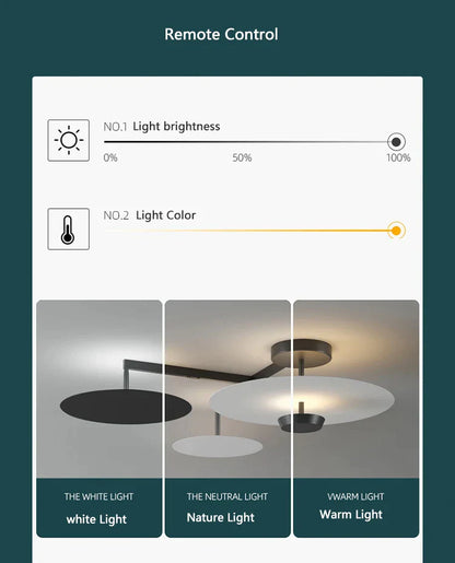 DecorBites™ Black Gold Round Chandelier with Remote Control Dimming Ceiling Lights