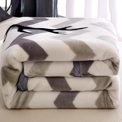 DecorBites™ Winter Raschel Blanket: Double Layered Warm Flannel Bedding Blanket