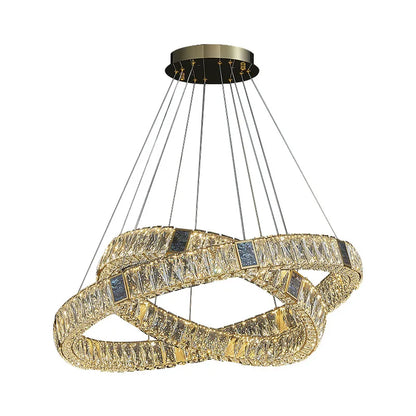 DecorBites™ Golden LED Ring Chandelier for Modern Luxury Living and Dining Spaces