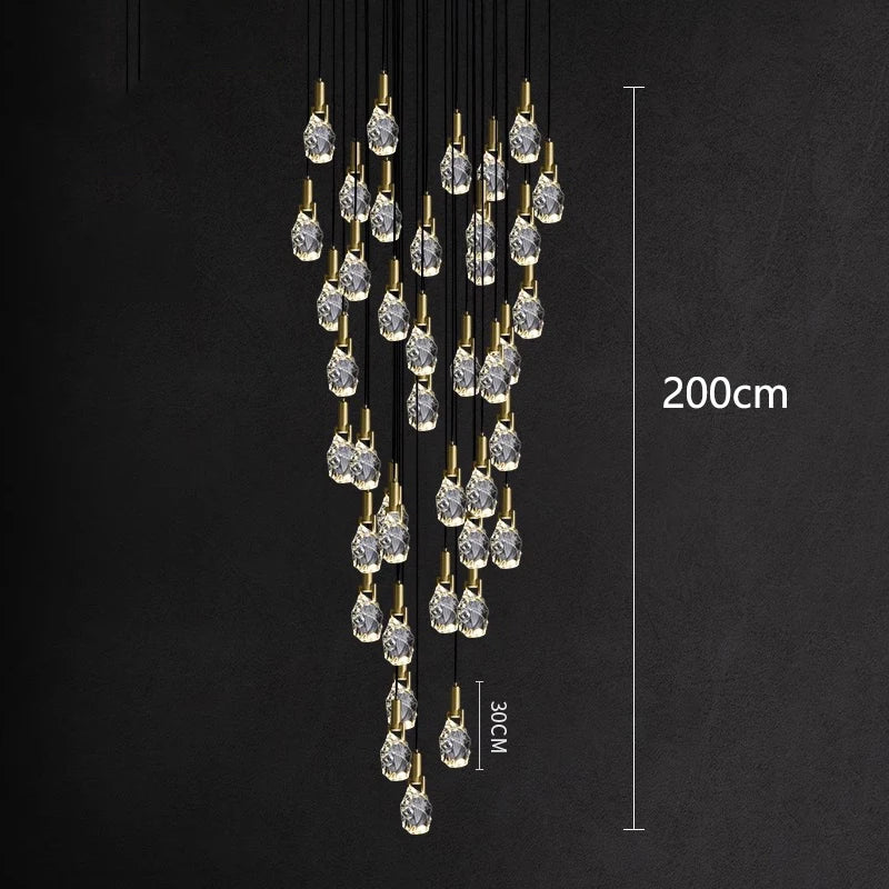 DecorBites™ LED Staircase Chandeliers Pendant Light for Living Room Modern Indoor Lighting