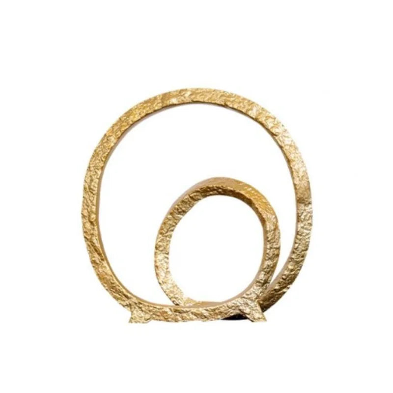 Decorbites™ Círculo Dorado de Ornamentos Huecos: Figuras Decorativas para el Hogar