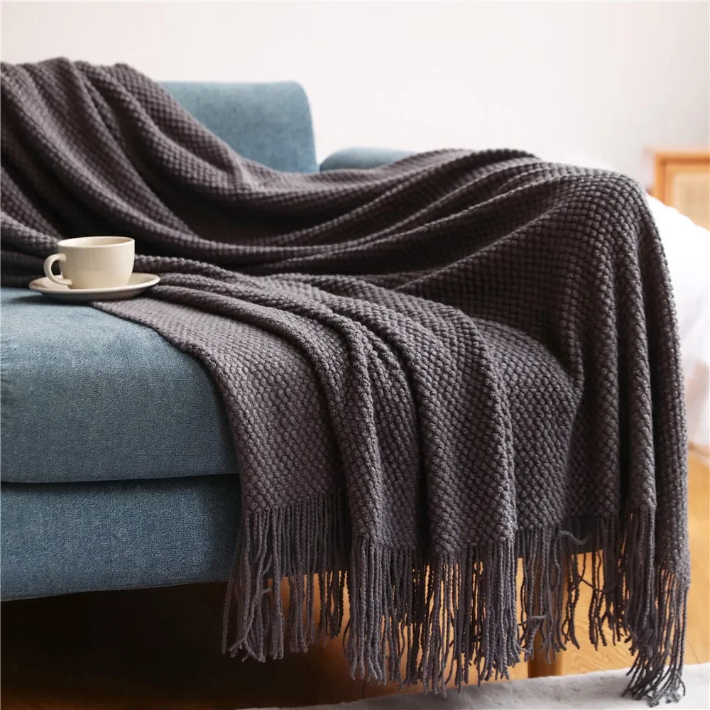 Pineapple Knit Throw Blanket
