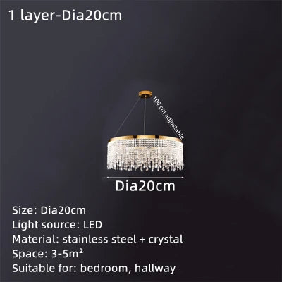 Lámpara de araña de cristal DecorBites™ con diseño de cascada para vestíbulo, comedor, hotel o decoración del hogar.