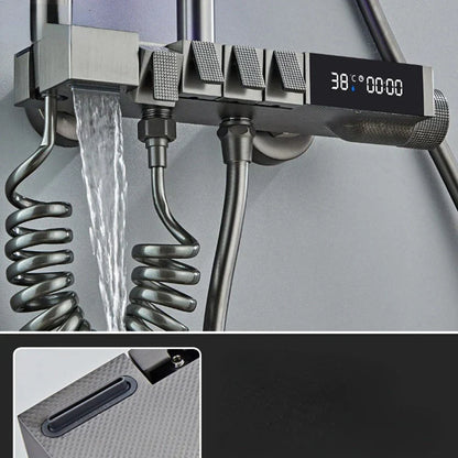 DecorBites™ Digital Display Brass Thermostatic Shower Faucet Set for Bathroom