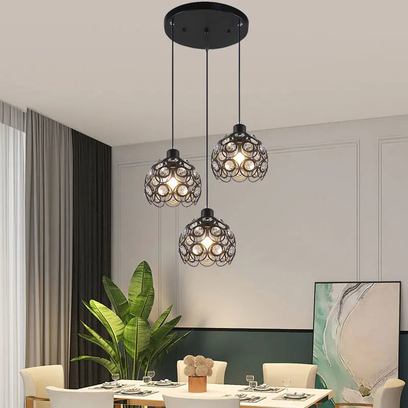 DecorBites™ Crystal Triple Pendant Lamp: Modern Nordic Design for Dining Room, Bedroom, Bar Counter