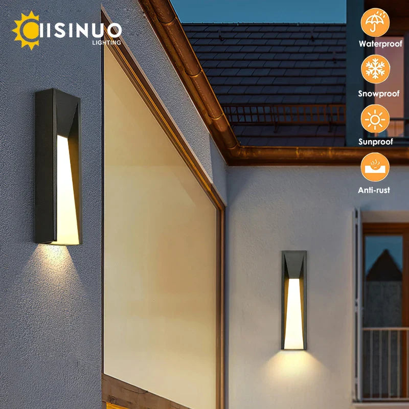 DecorBites™ LED Black Outdoor Wall Lamp for Patio Entryway and Garden Lighting