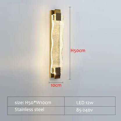 DecorBites™ Crystal LED Wall Sconce: Luxury Gold Light Fixture for Home Decor