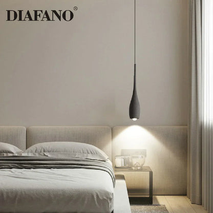 Lámpara colgante de cemento DecorBites™ con luz LED, estilo industrial retro.