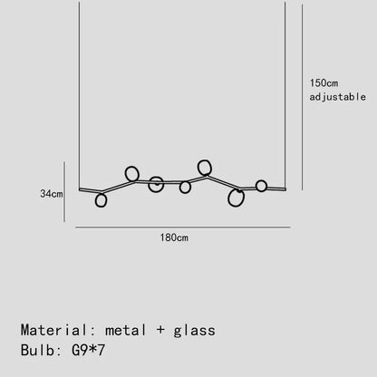 DecorBites™ Glass Branch Chandelier: LED Home Decor Lighting for Living Room & Dining Table