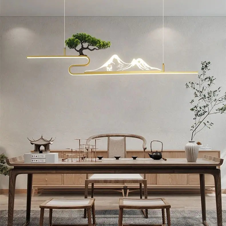 DecorBites™ Acrylic Mountain Peak Pendant Lights for Chinese Living Room Study Zen Restaurant