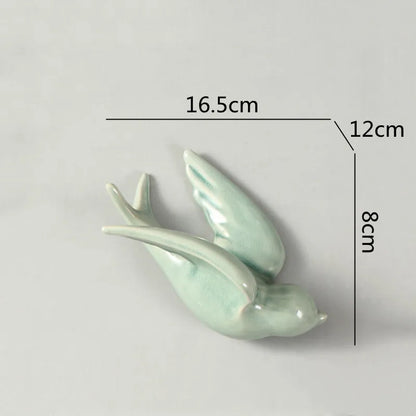 DecorBites™ Flying Bird Ceramic Wall Ornament Simulation Room Decoration Indoor Accent
