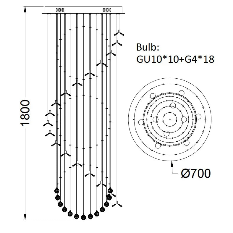 DecorBites™ Elegant Crystal Chandeliers for High Ceiling Living Room Foyer Staircase Lighting