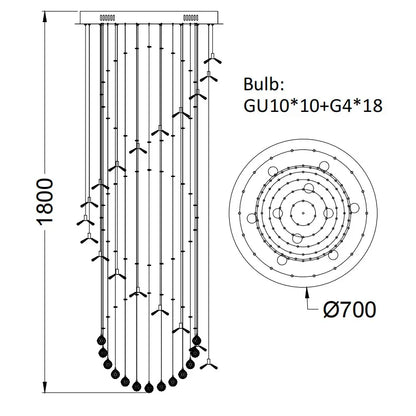 DecorBites™ Elegant Crystal Chandeliers for High Ceiling Living Room Foyer Staircase Lighting