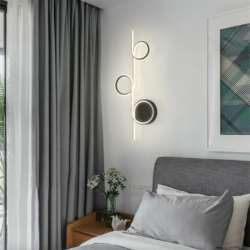 DecorBites™ Circle Straight Bar Wall Lamp | Modern Nordic LED Bedroom Living Room Decor