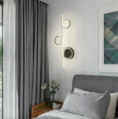 DecorBites™ Circle Straight Bar Wall Lamp | Modern Nordic LED Bedroom Living Room Decor