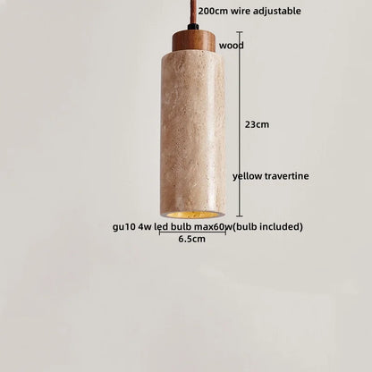 DecorBites™ LED Yellow Travertine Hanging Lamp for Home Decor and Lighting Fixtures