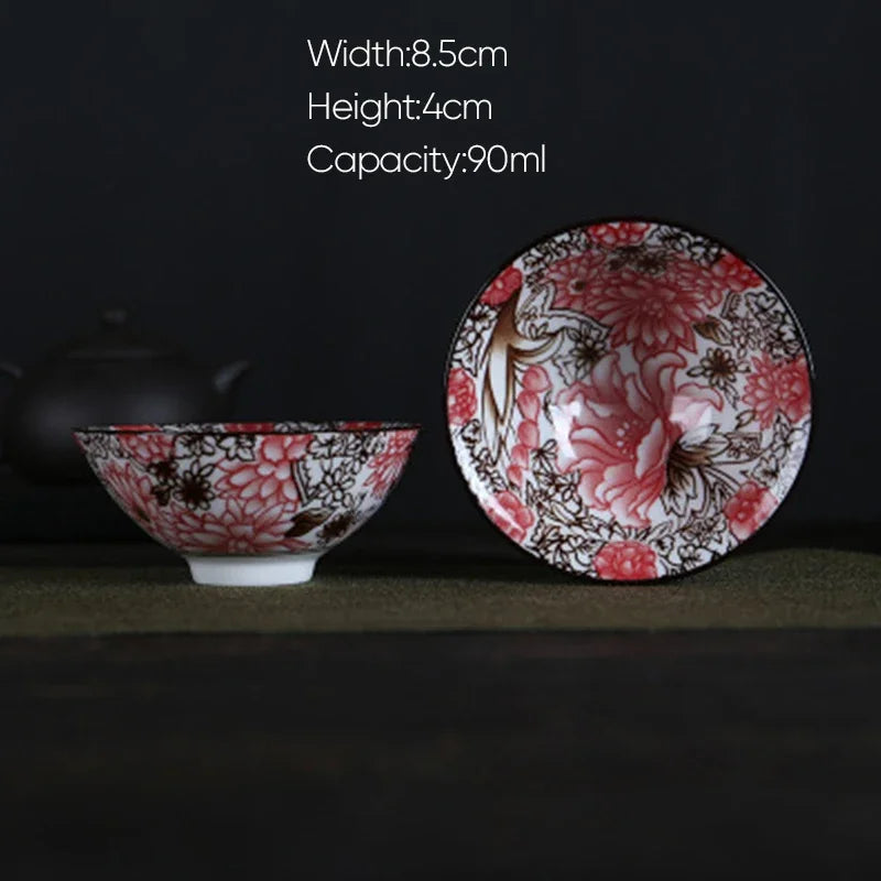 DecorBites™ Blue and White Porcelain Hand-Painted Tea Cups - Set of 1