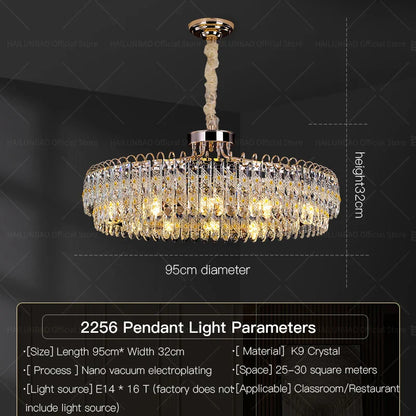 DecorBites™ Crystal Chandelier: Modern Luxury for Living Room, Restaurant, Hotel Lobby