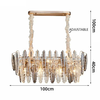 DecorBites™ LED Leaf Chandelier: Modern Living Room Decor Lighting for Duplex Rotating Stairs