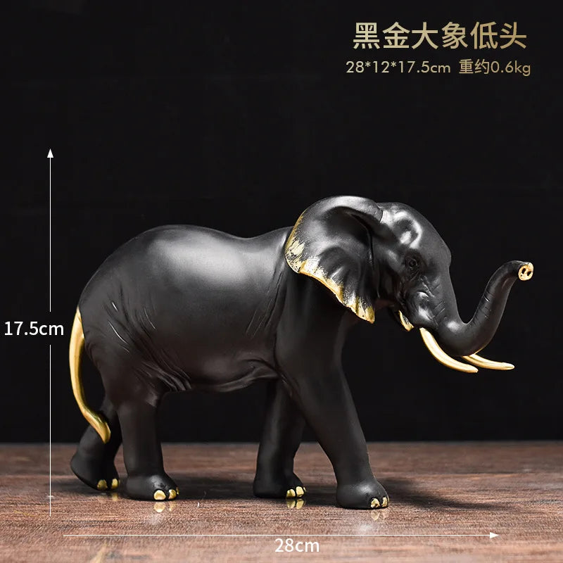 DecorBites™ Elephant Resin Sculpture Ornaments for Modern Living Room Decor