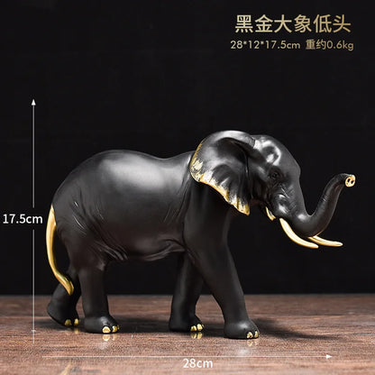 DecorBites™ Elephant Resin Sculpture Ornaments for Modern Living Room Decor