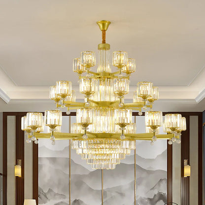 DecorBites™ Crystal Chandelier: Elegant Retro Lighting for Living Room, Bedroom, and Dining Area