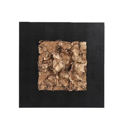 Cuadro colgante de tela dorada DecorBites™ Obra de arte abstracta moderna en relieve para pared