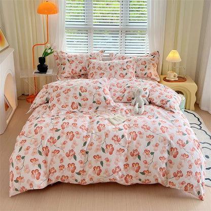 طقم غطاء لحاف مخطط من القطن من DecorBites™ لسرير مفرد مزدوج - خريف وشتاء