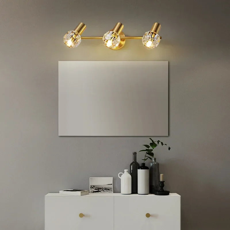 DecorBites™ Crystal Gold Wall Lamp: Luxury Modern Led Indoor Lighting for Living Room, Bedroom, Study.