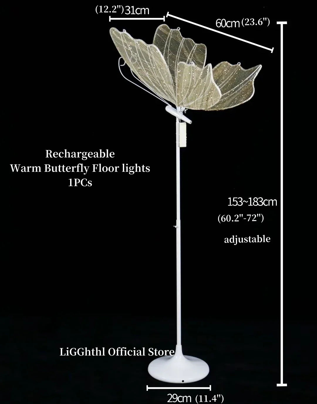 DecorBites™ Lace Romantic Butterfly LED Floor Light for Wedding Decor & Party Stage