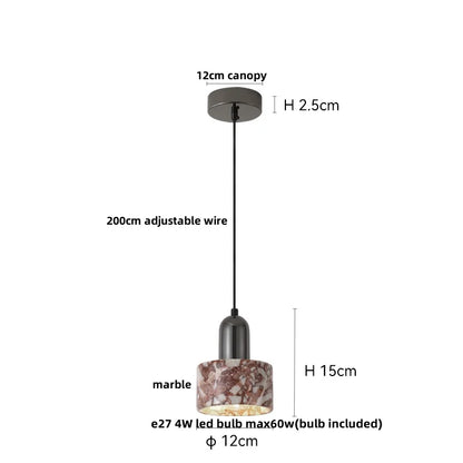 DecorBites™ LED Pendant Light Fixture Modern Luxury Stone Hanging Lamp