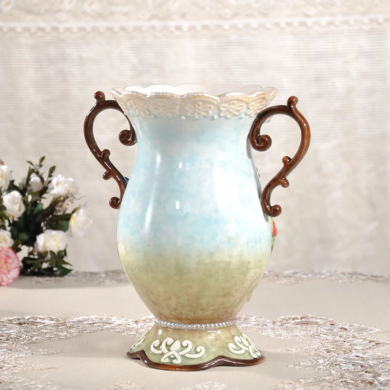 DecorBites™ Elephant Vase: European Style Ceramic Home Decor for Living Room, Table, and Porch