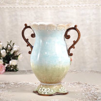 DecorBites™ Elephant Vase: European Style Ceramic Home Decor for Living Room, Table, and Porch