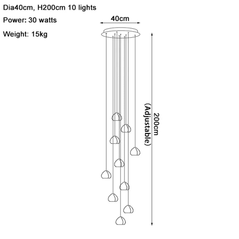 DecorBites™ Crystal LED Chandelier Water Droplet Design Luxury Ball Hanging Lamp