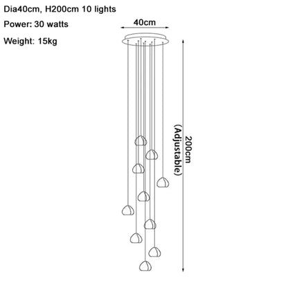 DecorBites™ Crystal LED Chandelier Water Droplet Design Luxury Ball Hanging Lamp