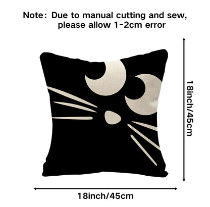 DecorBites™ Halloween Linen Cushion Cover for Living Room Decor and Sofa - Trick or Treat