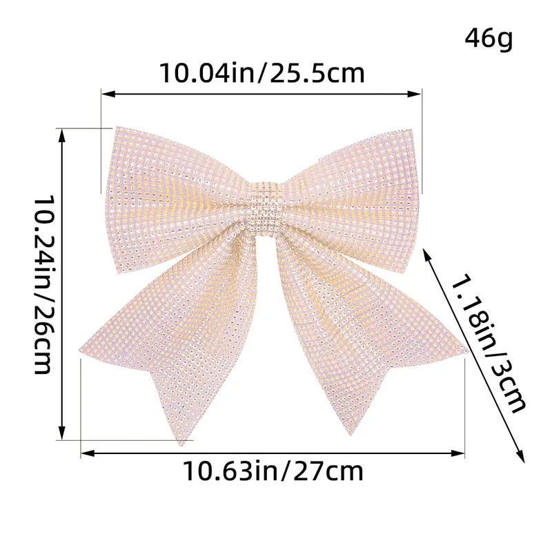 DecorBites™ Diamond Bow Pendant x2 Holiday Tree Decoration Shimmering Sparkling Ornament