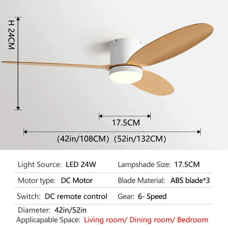 DecorBites™ Black DC Ceiling Fan Light with Remote Control and LED Chandelier