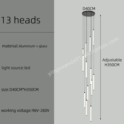 DecorBites™ LED Staircase Chandelier for Home Hotel Hall Lighting