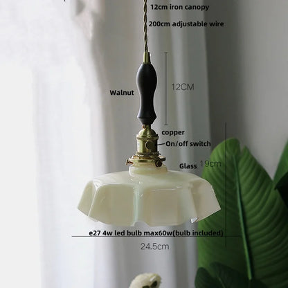 DecorBites™ Green Flower Glass Pendant Light - Modern Kitchen Bar Restaurant Hanging Lamp