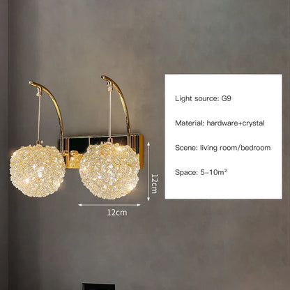 Aplique de pared de cristal DecorBites™ | Lámpara de pared de cobre de diseño moderno para iluminación decorativa del hogar