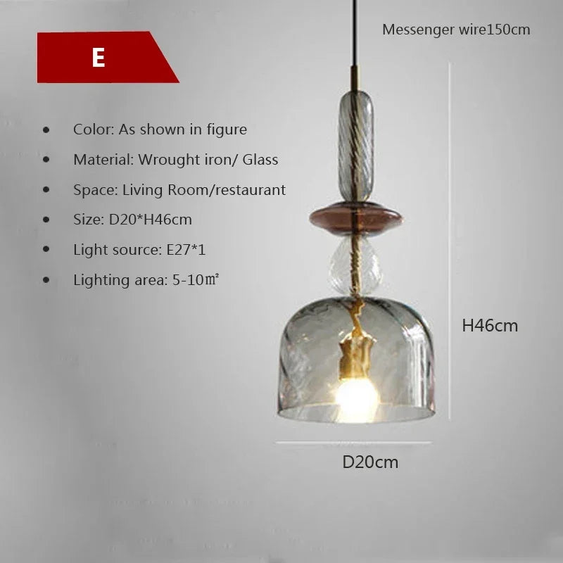 DecorBites™ Candy Glass Chandelier Pendant Light for Dining and Living Room