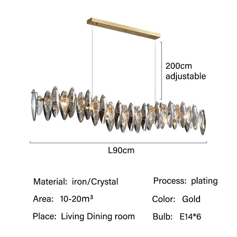 DecorBites™ Crystal Ceiling Chandelier LED Modern Luxury Lighting for Living Dining Bedroom