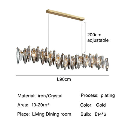 DecorBites™ Crystal Ceiling Chandelier LED Modern Luxury Lighting for Living Dining Bedroom