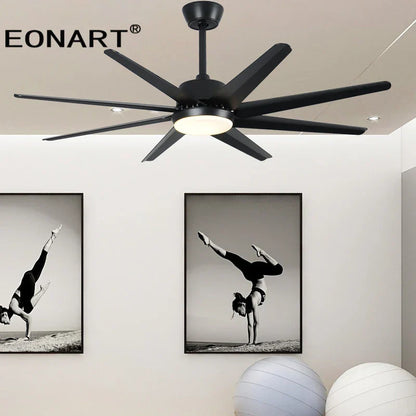 DecorBites™ 66" DC Ceiling Fan with Remote Control, Modern Aluminum 8-Blade LED Light