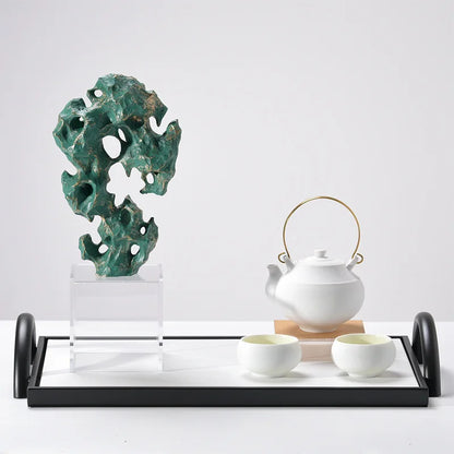 DecorBites™ Green Taihu Stone Coral Sculpture for Room Decoration