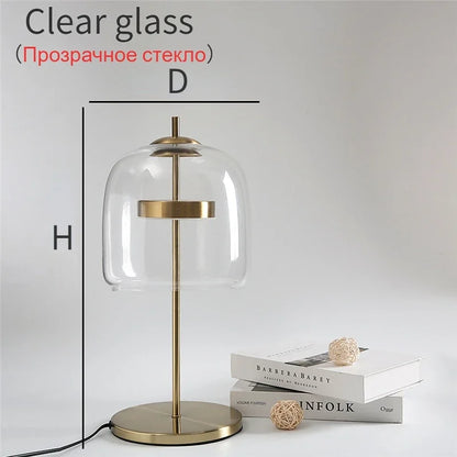 Lámpara de mesa LED con pantalla de cristal DecorBites™ para una decoración moderna de dormitorio.