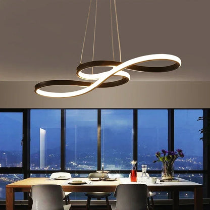 DecorBites™ Gold LED Chandelier: Modern Nordic Hanging Lamp for Dining Room, Kitchen, Bar, Office